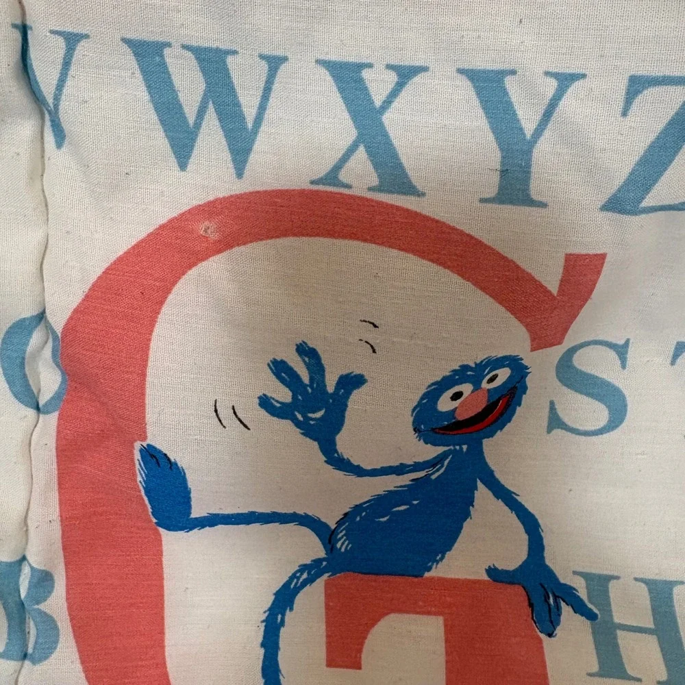 Vintage Sesame Street ABC's Alphabet Letters Comforter Twin Blanket Big Bird